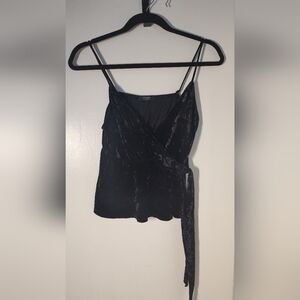 Elegant Black Wrap Top Size Lg #659